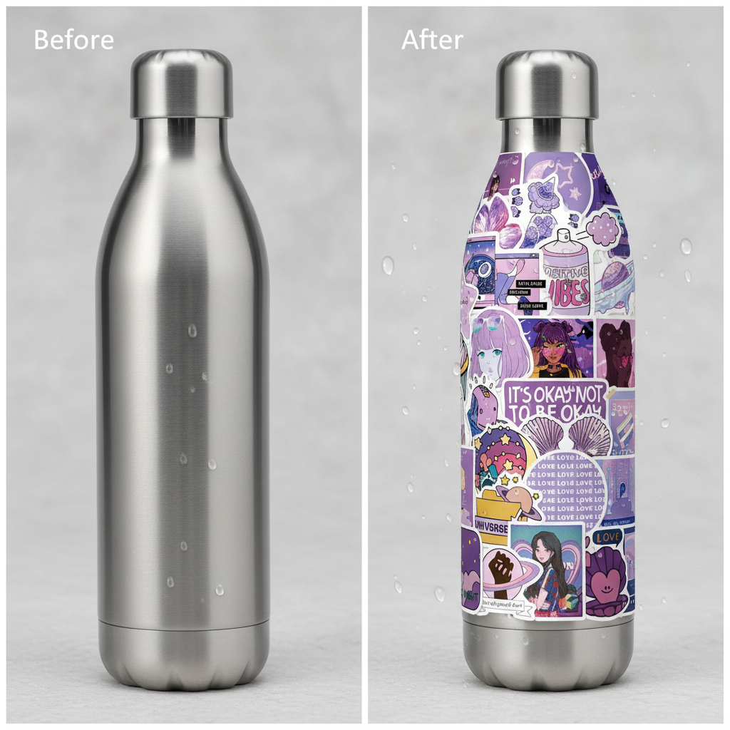 50PCS Cartoon Purple Wind Cute Girly Sticker Graffiti iPad Luggage Car DIY Scrapbook Wall Sticker Toy Decoration