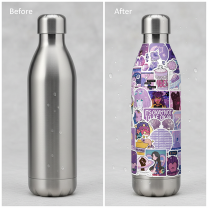 50PCS Cartoon Purple Wind Cute Girly Sticker Graffiti iPad Luggage Car DIY Scrapbook Wall Sticker Toy Decoration